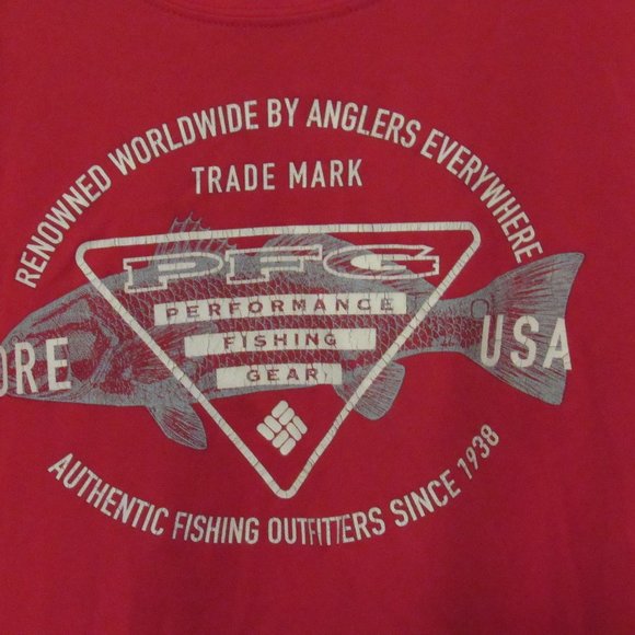 Columbia PFG Long Sleeve T-Shirt Men's XL Red Omni Wick Advanced Evaporation - Picture 2 of 6